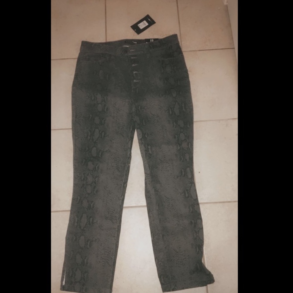 Snake print jeans
